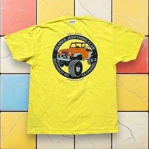 Vintage Jeep Off Road Shirt Y2K Men‎ L Yellow Car Outdoor Graphic  Nature Tee